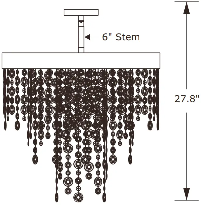 CRYSTORAMA WIN 615 GA CL MWP Winham Five Light Chandelier in Antique Gold - height