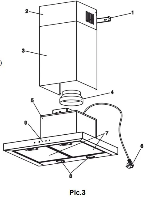 guzzanti GZ-696 Kitchen Extractor Hood-FIG3