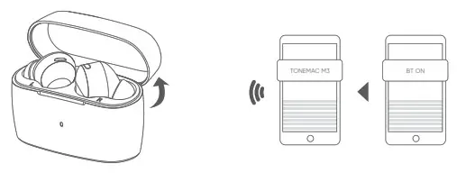 TONEMAC M3 Wireless Stereo Earbuds - POWER ON AND PAIRING 1