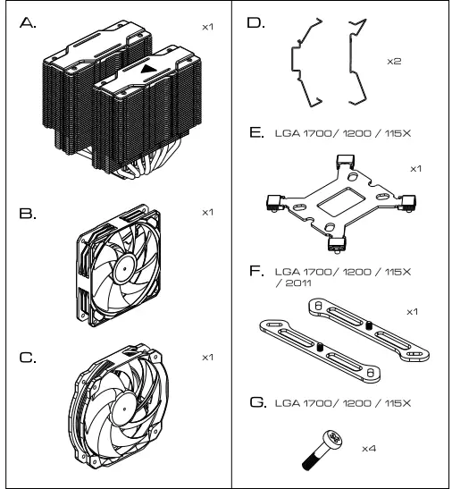 GAMDIAS BOREAS P1 Gaming Cpu Air Cooler - package 1