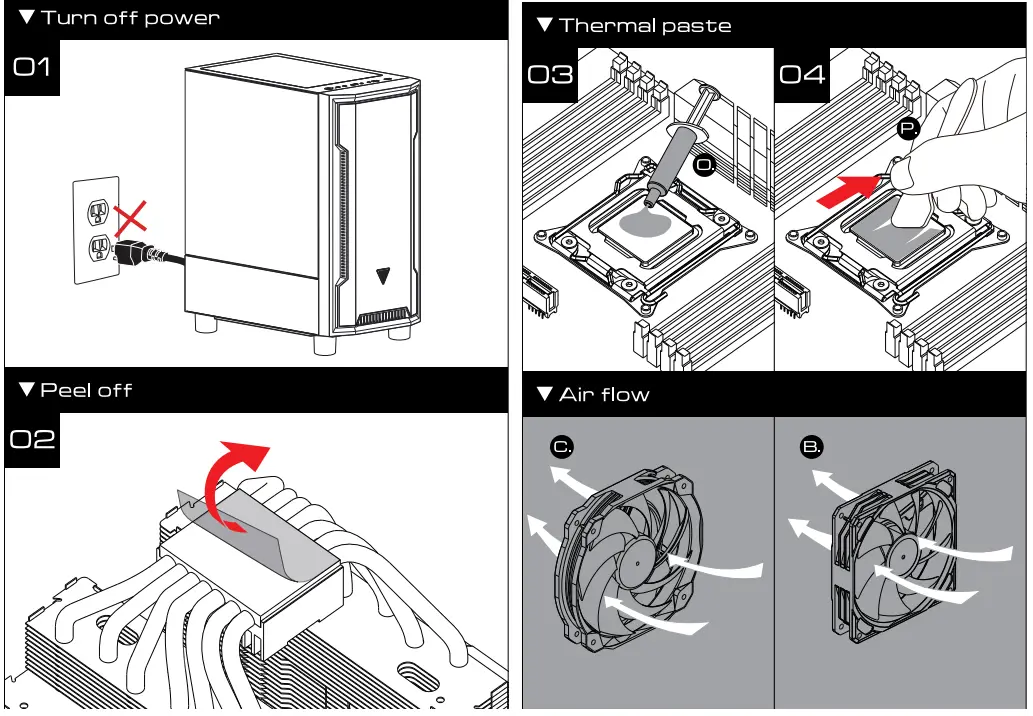 GAMDIAS BOREAS P1 Gaming Cpu Air Cooler - power