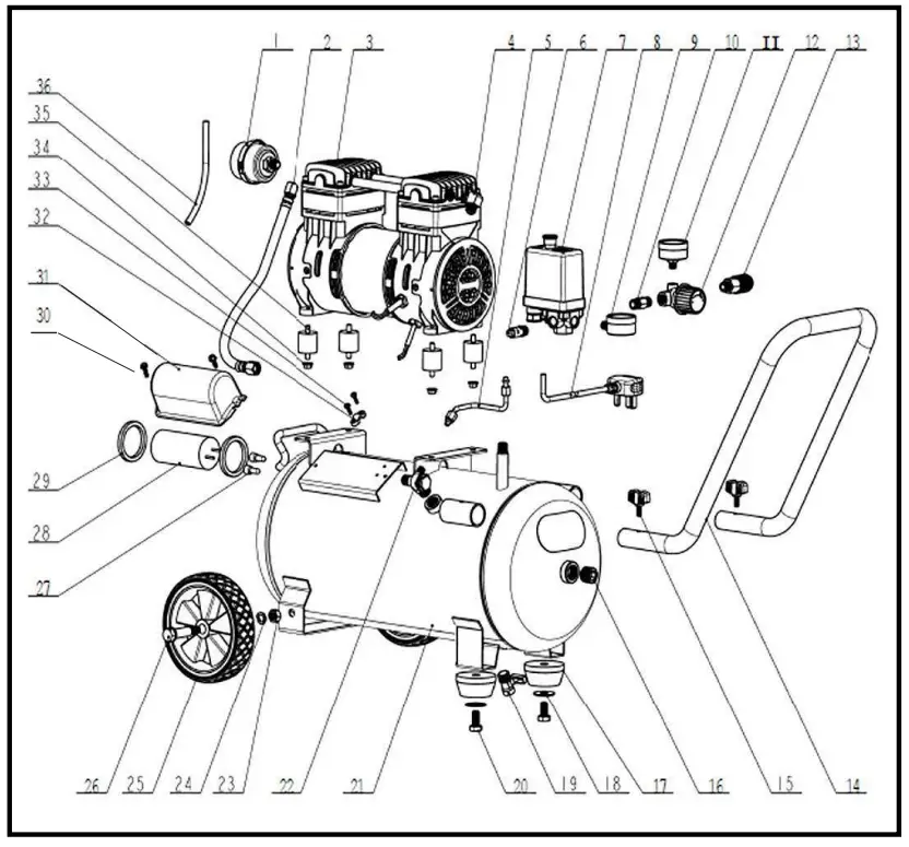 SIP INDUSTRIAL 04381 QTA24 10 SIP QT Air Oil Less Air Compressors - Parts 3