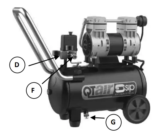 SIP INDUSTRIAL 04381 QTA24 10 SIP QT Air Oil Less Air Compressors - motor