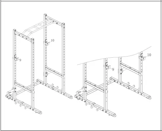 SUNNY SF-XF9925 Power Zone Strength Rack Power Cage Squat Rack - ADJUSTING THE HOOK