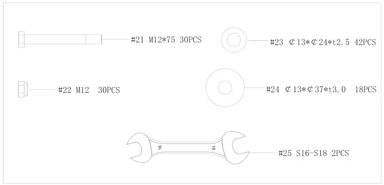 SUNNY SF-XF9925 Power Zone Strength Rack Power Cage Squat Rack - HARDWARE PACKAGE