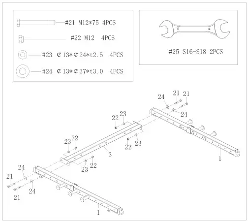 SUNNY SF-XF9925 Power Zone Strength Rack Power Cage Squat Rack - STEP 1