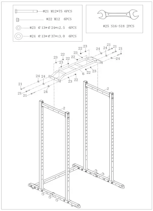 SUNNY SF-XF9925 Power Zone Strength Rack Power Cage Squat Rack - STEP 3
