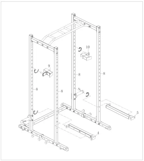 SUNNY SF-XF9925 Power Zone Strength Rack Power Cage Squat Rack - STEP 5