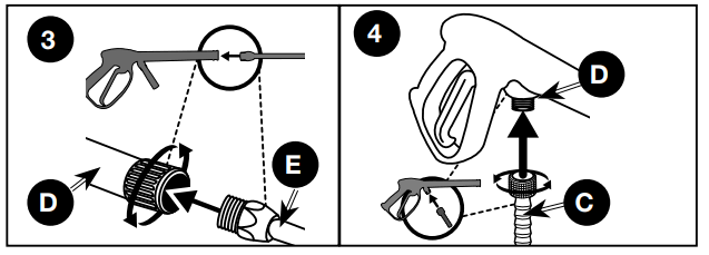 SIMPSON CM61083 Clean Machine 3400 PSI Gas Pressure Washer - Tighten securely
