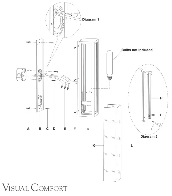 VISUAL COMFORT CHO2942AI-CG Chapman and Myers Fresno LED Wall Lantern - ASSEMBLY INSTRUCTIONS