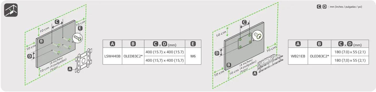 LG OLED83C2AUA OLED TV - Placement