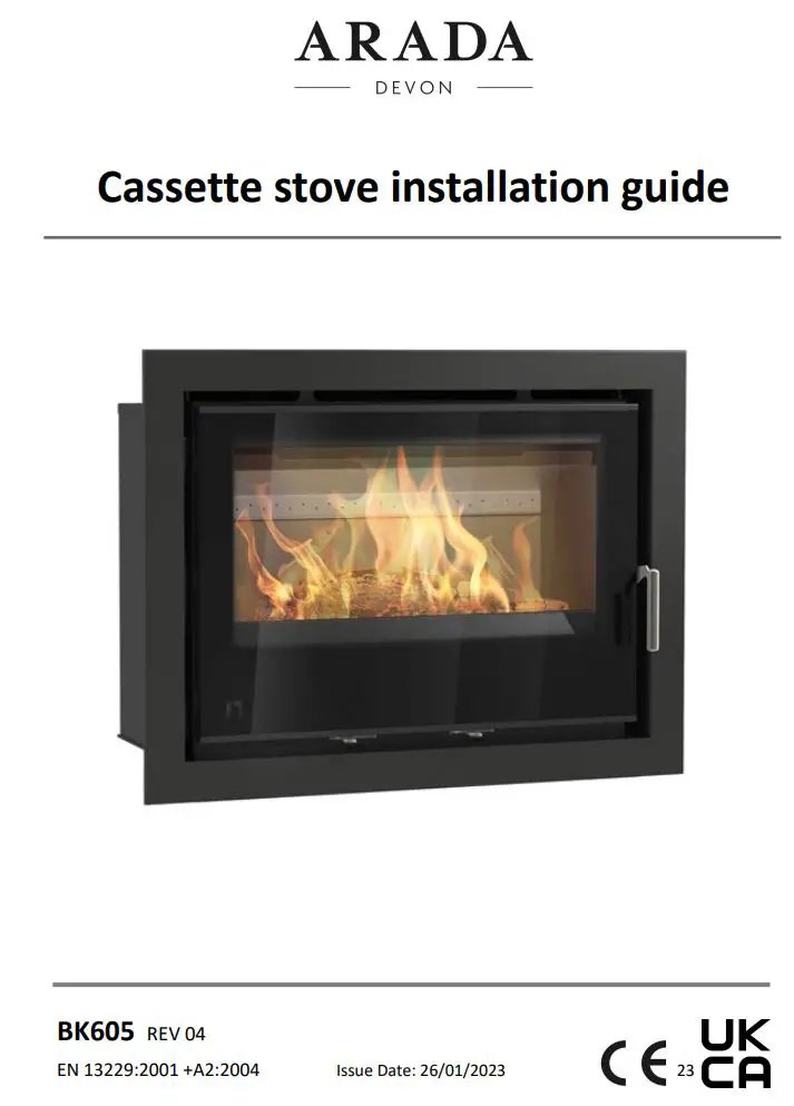ARADA DEVON BK605 Cassette Stove Fireplace Installation Guide