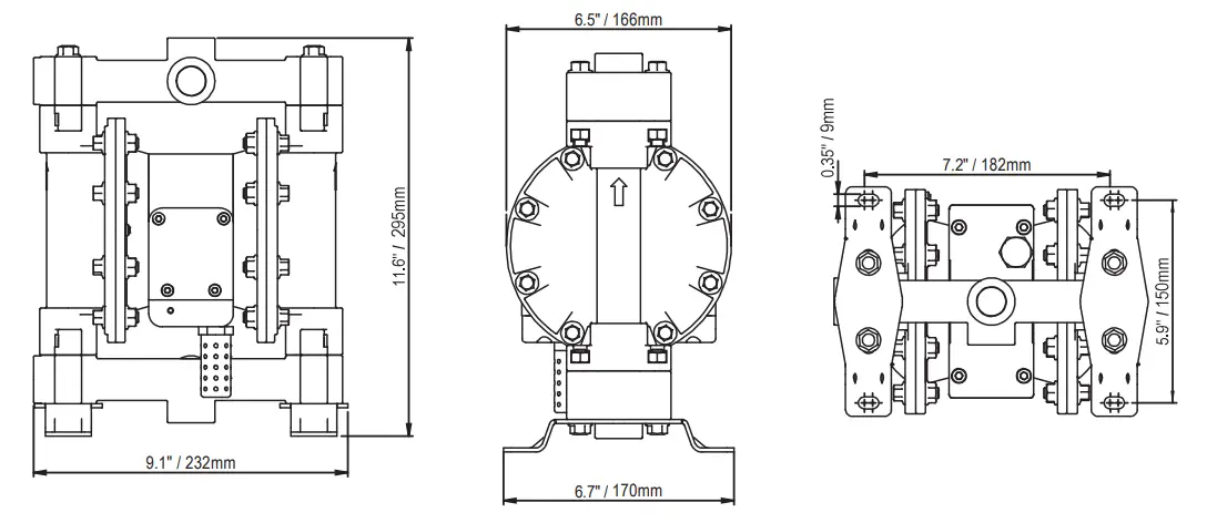 AlphaWorks GUF014 Air-Operated Double Diaphragm Pump - DATA