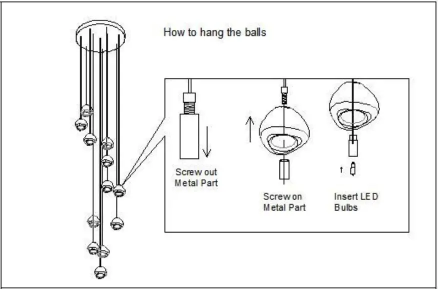 THE HOME DEPOT mys059 12-Light LED Chandelier - Hang the Balls