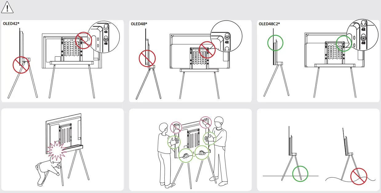 LG OLED48C2 OLED Gallery Floor Stand - Assembly