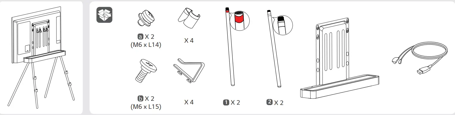 LG OLED48C2 OLED Gallery Floor Stand - Package