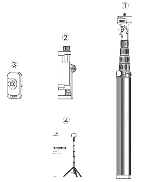 PINERFTR B0C1TZ6YHW 68 Inch Phone Tripod and Camera Stand - Bluetooth