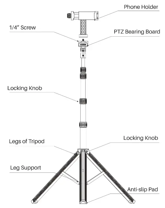 PINERFTR B0C1TZ6YHW 68 Inch Phone Tripod and Camera Stand - Phone Holder