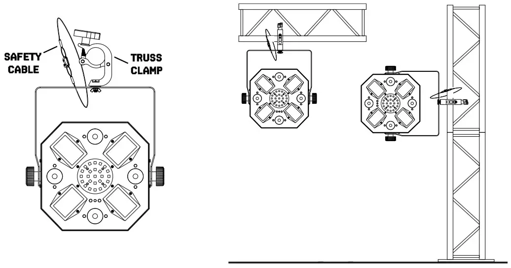 beamZ Multiace 3 LED Effekt Light - assembly