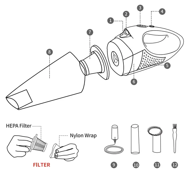 VacLife VL189OR Handheld Vacuum Cleaner - fig