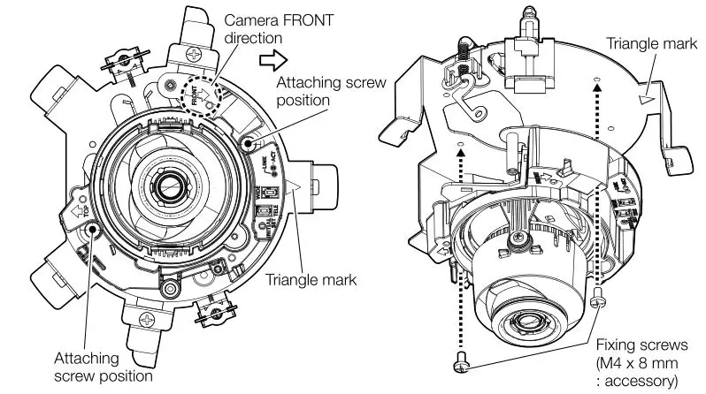I-PRO WV-QEM100-W Ceiling Mount Bracket - Fix the camera body to the ceiling mount bracket