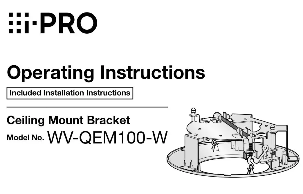 I-PRO WV-QEM100-W Ceiling Mount Bracket Instruction Manual