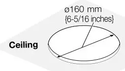 I-PRO WV-QEM100-W Ceiling Mount Bracket - Make a hole of 160 mm {6-5 16 inches}