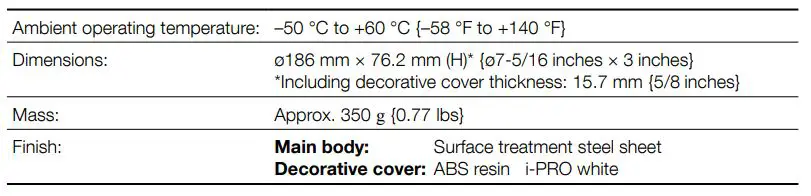 I-PRO WV-QEM100-W Ceiling Mount Bracket - Specifications