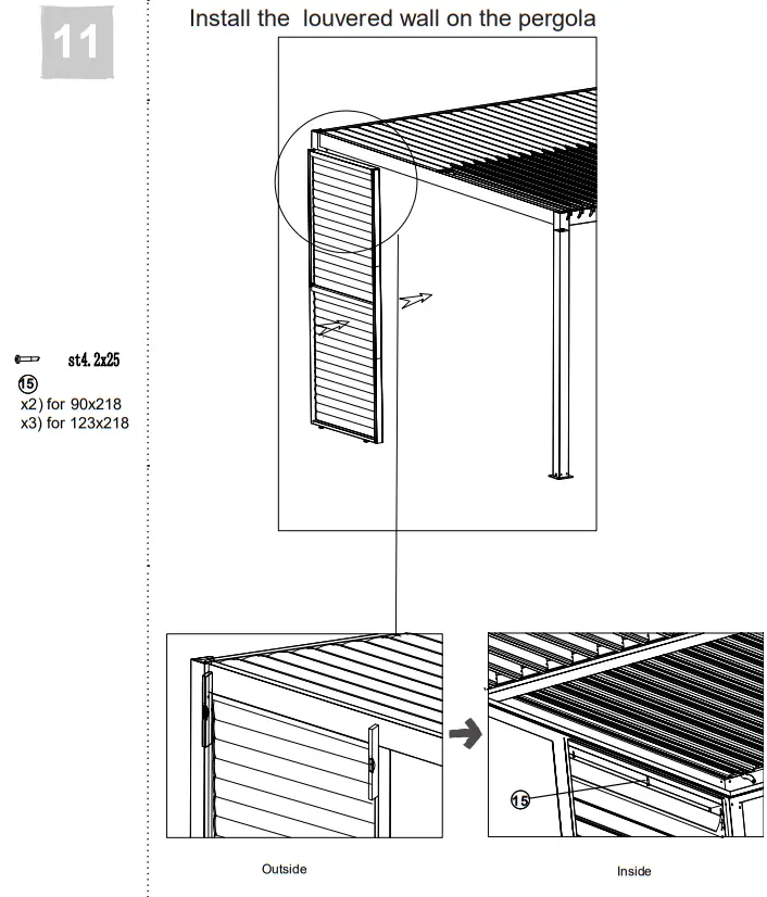 DANCOVER Louver Wall for Pergola Gazebo San Pablo - fig 12