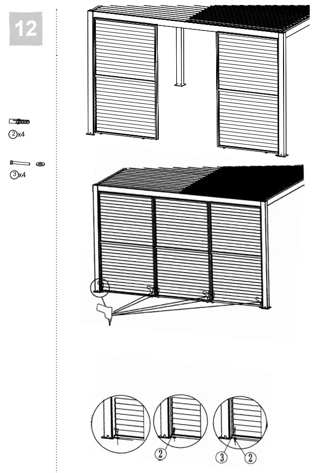 DANCOVER Louver Wall for Pergola Gazebo San Pablo - fig 13