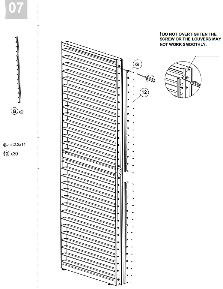 DANCOVER Louver Wall for Pergola Gazebo San Pablo - fig 8