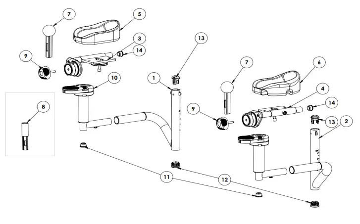 LECKEY 173 1705 MyWay Supportive Gait Training Walker - Parts 7