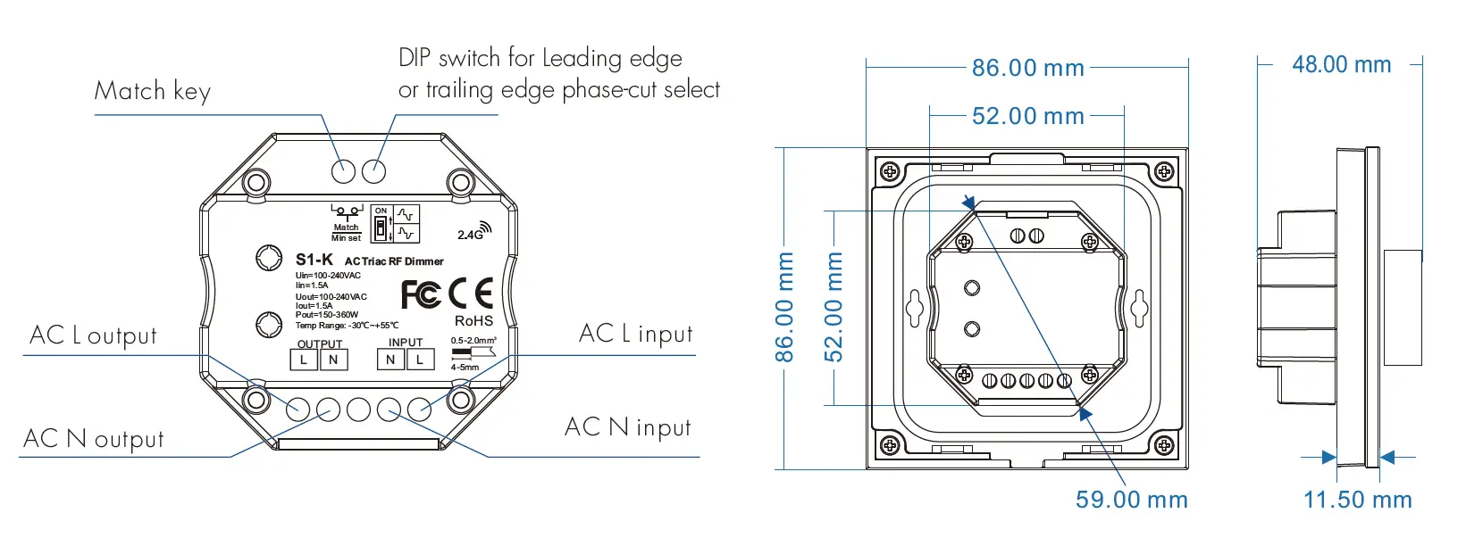 SKYDANCE-S1-K-AC-Triac-Rotary-glass-Panel-Dimmer-01