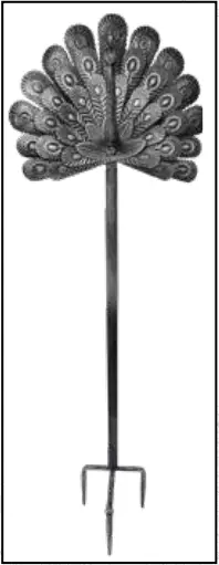 BERNINI FOUNTAINS PEACOCK Metal Garden Hose Holder B7