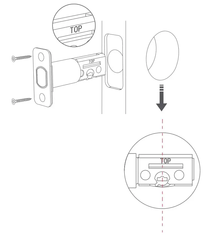 Aqara Smart Lock U100 Doorbell - Fix the latch. Make sure that the TOP is facing up
