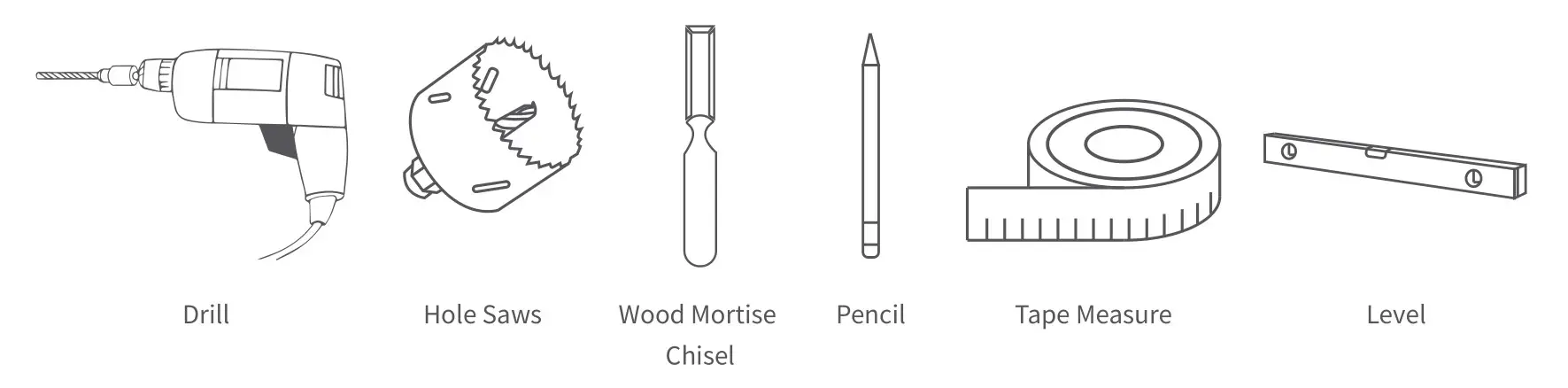 Aqara Smart Lock U100 Doorbell - Tools necessary only for new doors or adjusting existing door holes