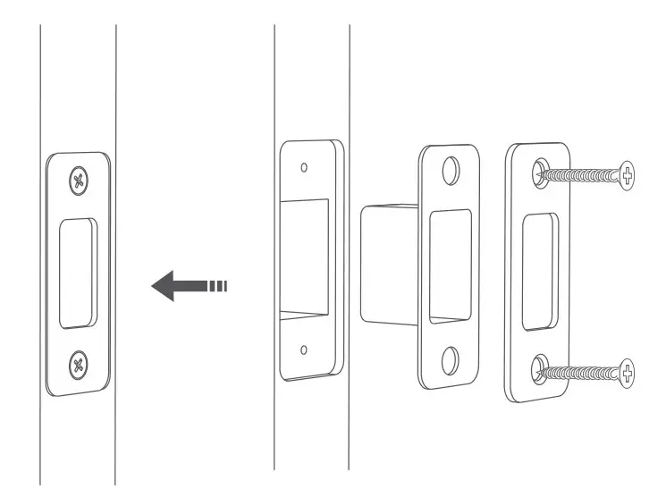 Aqara Smart Lock U100 Doorbell - install the strike plate to the door frame