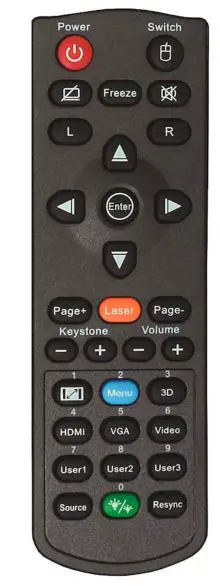 Optoma EH400+ DLP Portable Beamer - Remote control