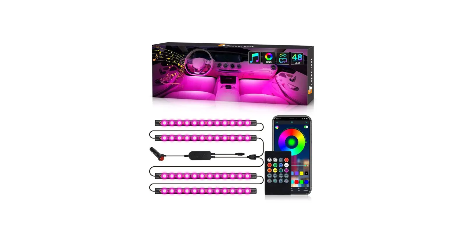 Ct Capetronix ‎jj-auto-rgb-12 Car Led Lights User Manual