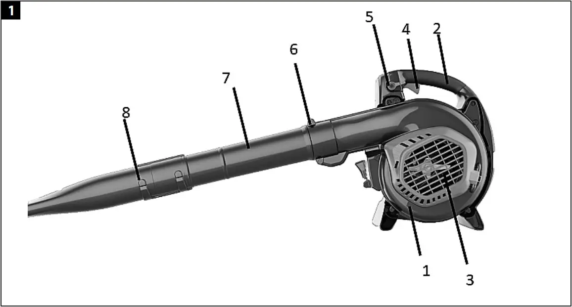 MEEC TOOLS 021332 Petrol Driven Leaf Blower - Describtion 1