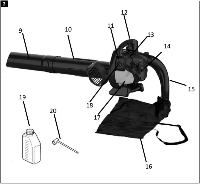MEEC TOOLS 021332 Petrol Driven Leaf Blower - Describtion 2