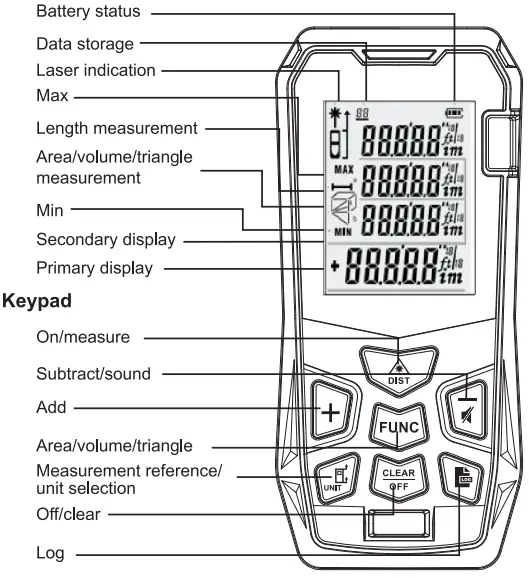 GAZELLE G9504 Red Laser Distance Meter 100m-FIG1