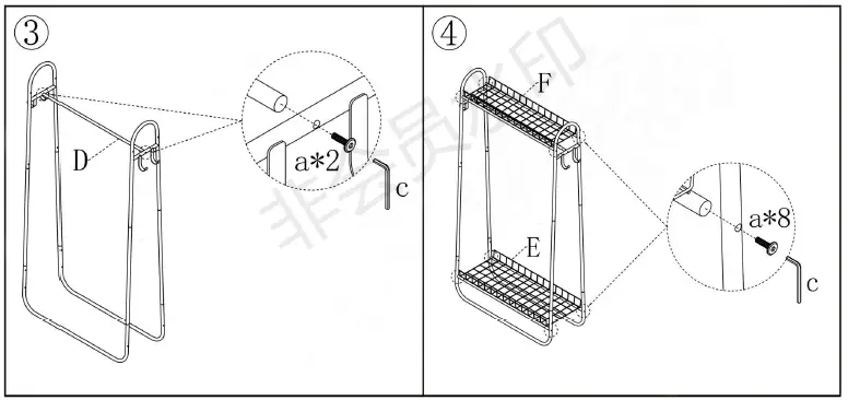 Aoibox 754 Garment Rack Freestanding Hanger Double Rods Multi-Functional Bedroom Clothing Rack-fig-3