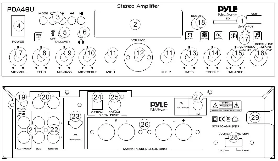 Pyle-PDA4BU-Wireless-Bluetooth-Home-Stereo-Amplifier-fig-1