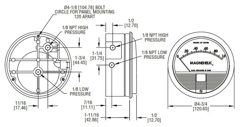Dwyer 2020AV Series 2000 Magnehelic Air Filter Gages -fig