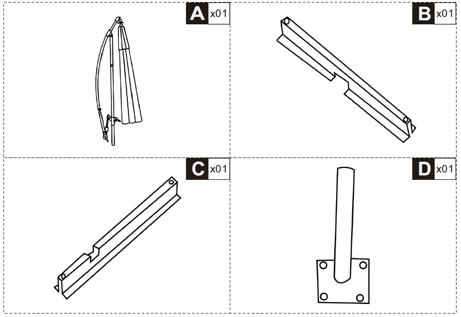 Outsunny-84D-096V01-Cantilever-Parasol-Dark-Grey-FIG-1