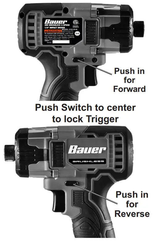 Bauer 58847-UPC 20V Brushless Cordless 1 4 Inch Hex 3 Speed Impact Driver - Fig 4