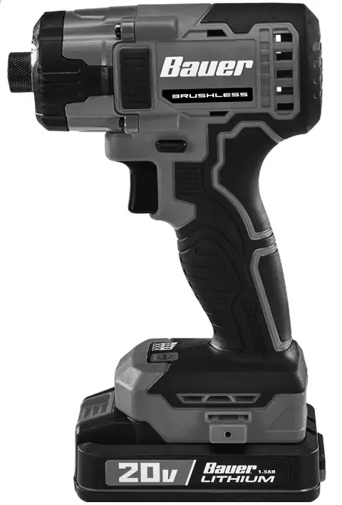Bauer 58847-UPC 20V Brushless Cordless 1 4 Inch Hex 3 Speed Impact Driver