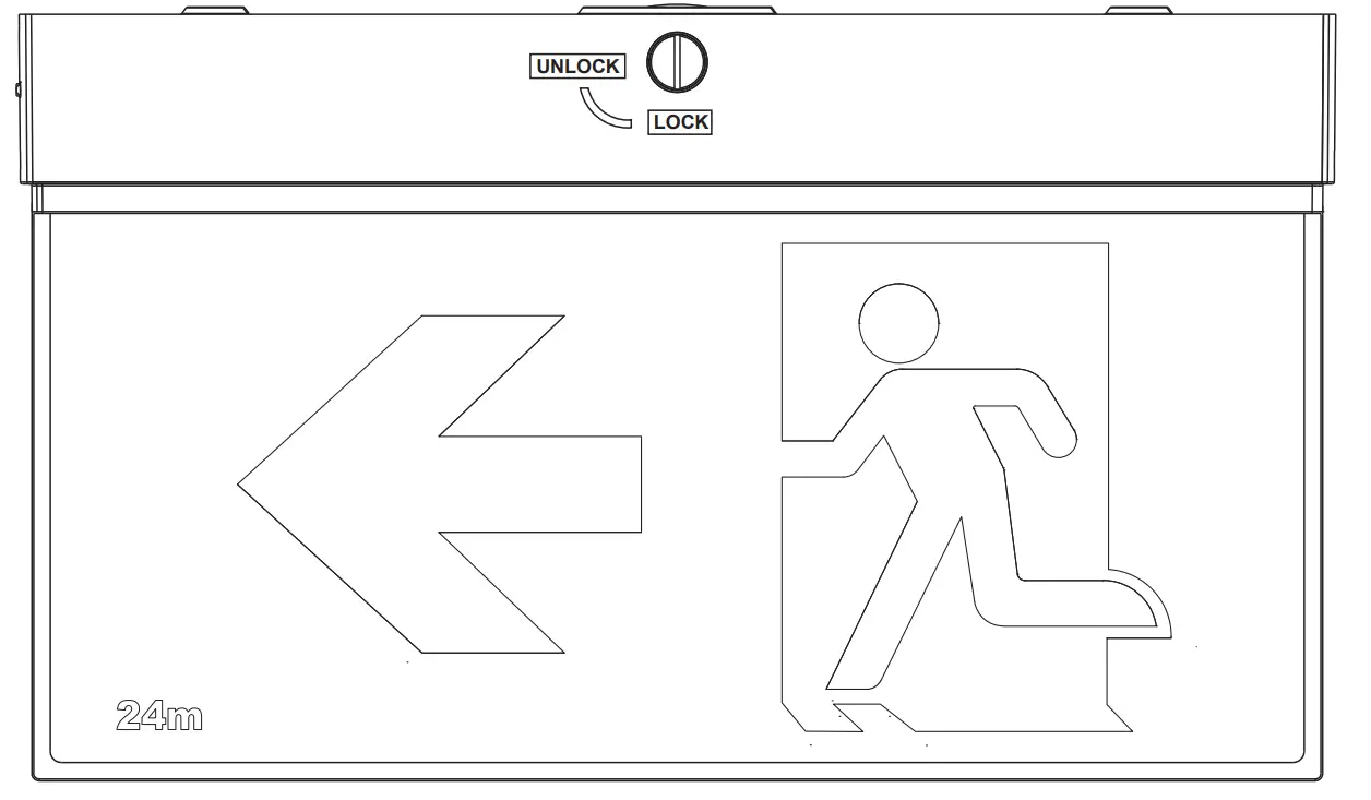 POWER-LITE EXITBOX-R-B LED Exit Sign