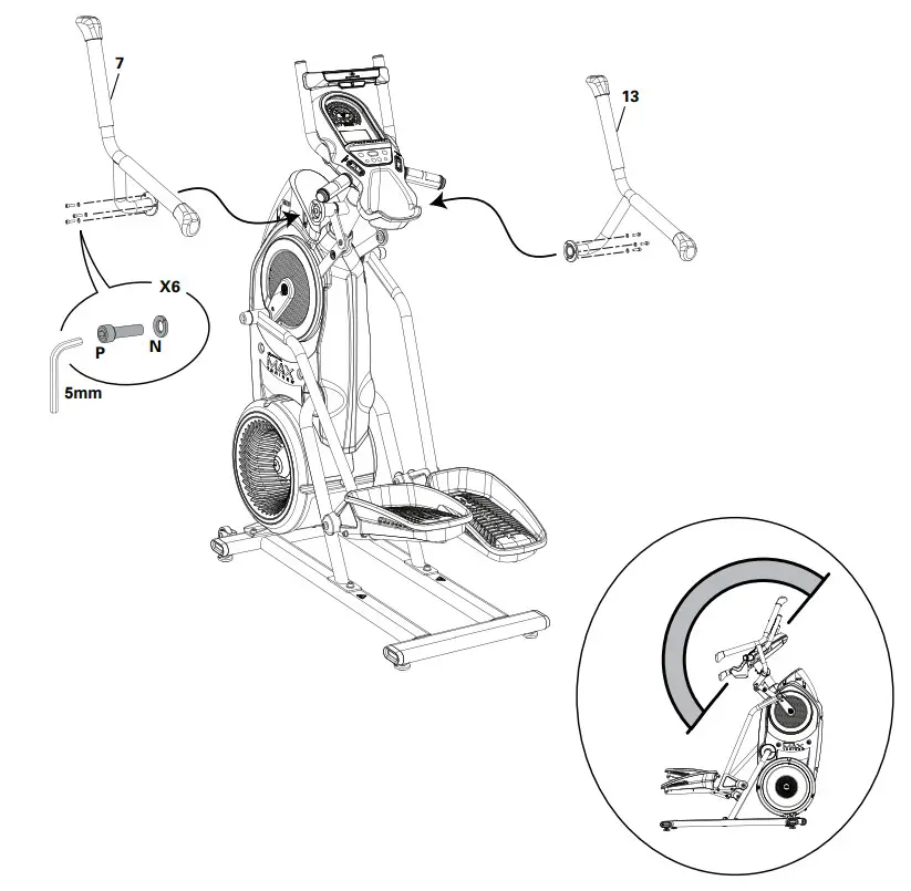 BOWFLEX M6 Max Trainer Machine - Handlebars